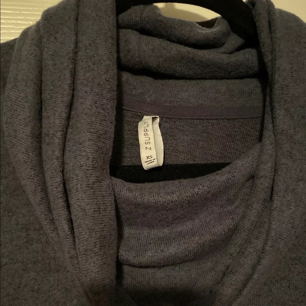 Z Supply Marled Cowl neck pullover Sweater Blue XS - Picture 2 of 3